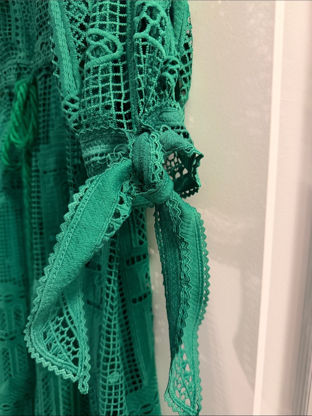 FARM Rio Green Crochet Tie-Waist Maxi Dress - Picture 3 of 10